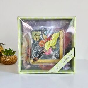 Cypress Home “It’s A Party” Gift Set Cheese Spreader + 8” Glass Saver + Napkins